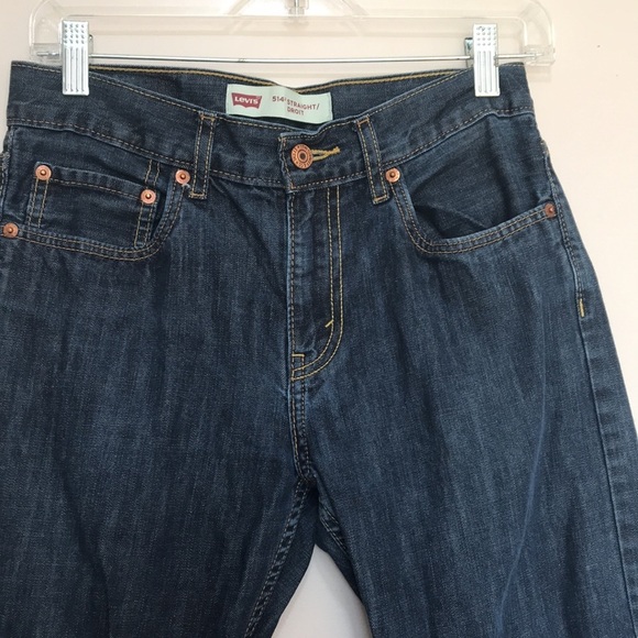 Levi’s 514 straight leg dark wash mid to high rise jeans 28 - Picture 4 of 14